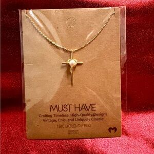 Must Have Gold Heart Cross Necklace